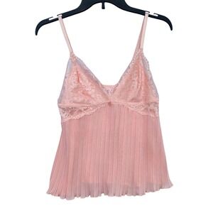 Marilyn Monroe Pink Lace Pleated Camisole Top Lingerie‎ Chemise Nightwear Large